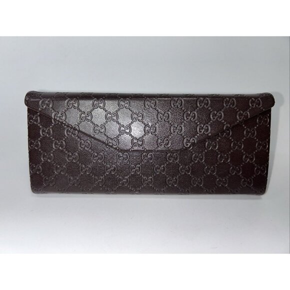 GUCCI Authentic Triangle Brown Sunglasses Case Collapsable - Picture 1 of 11